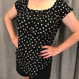 Black and Cream Polka Dot Top
